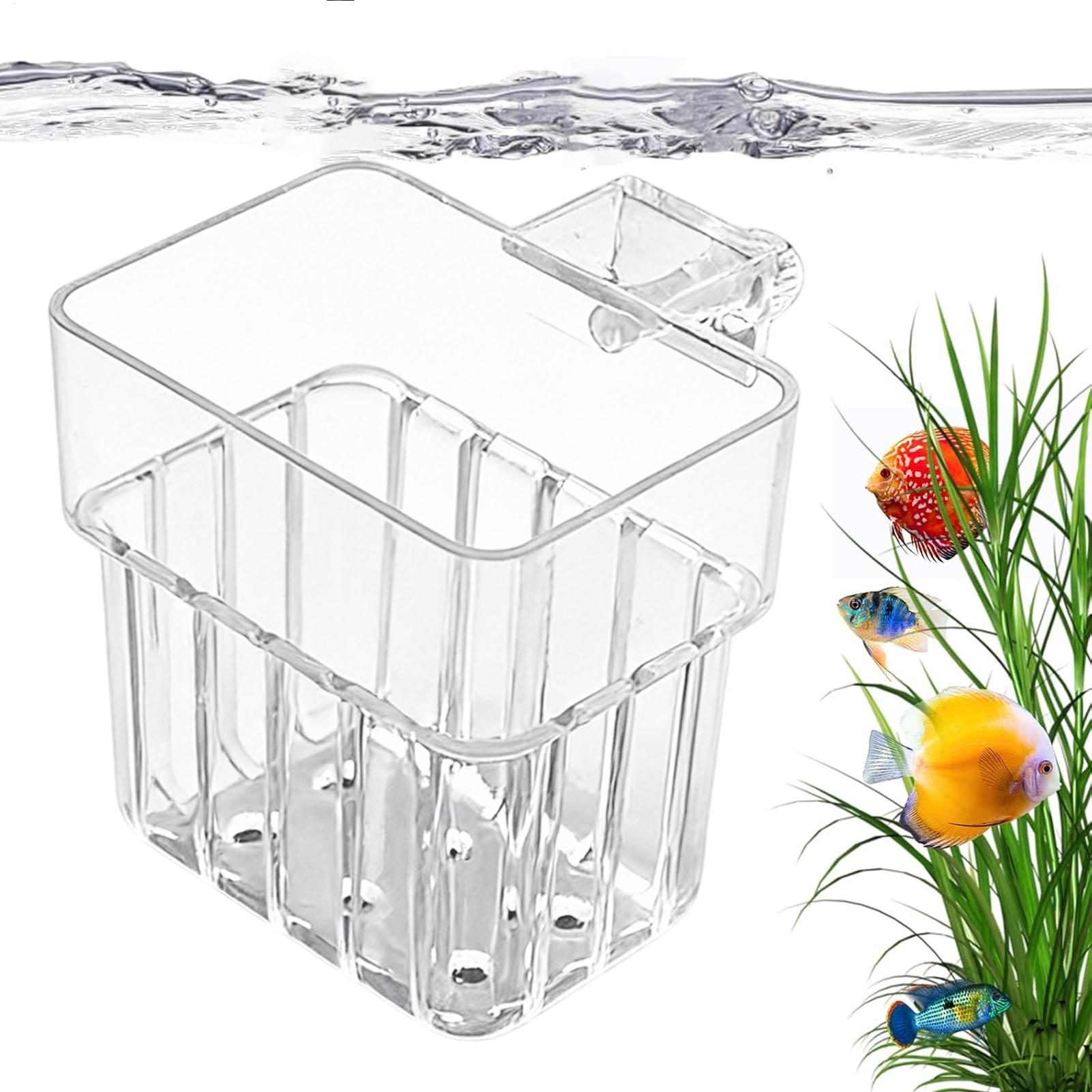Aquarium Fish Enrichment - Şeffaf Asılabilir Akvaryum Bitki Saksısı, Balık