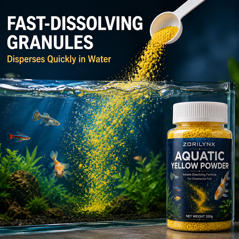 Aquarium Fish Yellow - Suda Çözünen Sarı Toz Granüller Akvaryum