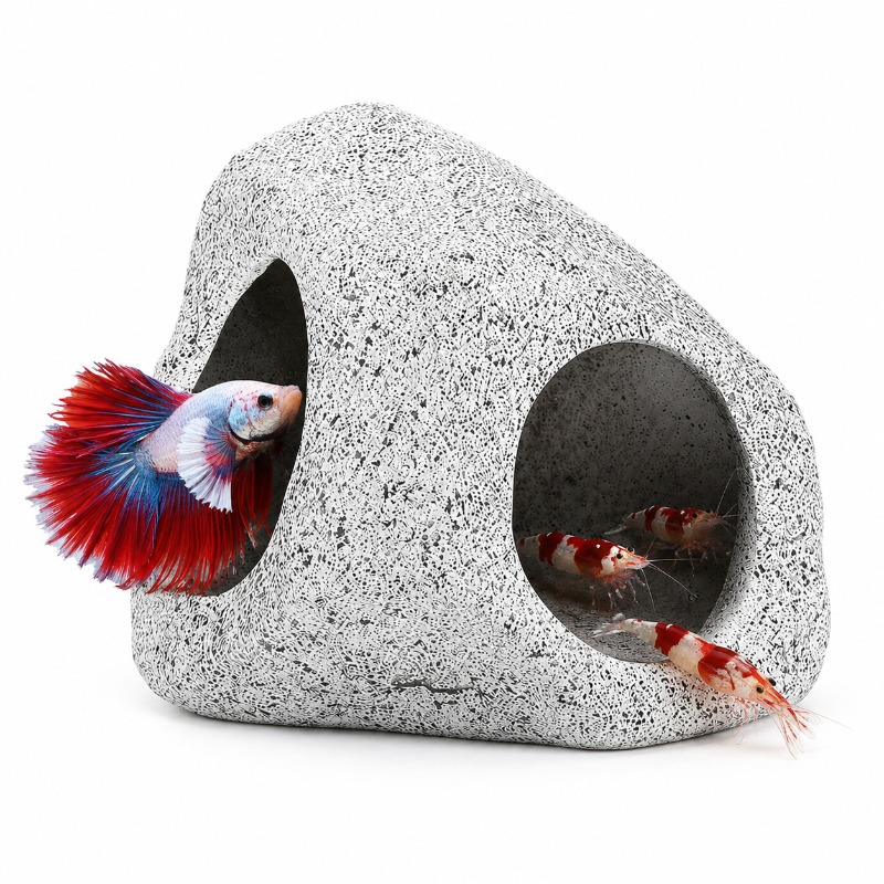 Aquarium Fish Hide - Akvaryum Kaya Mağarası Sığınağı, Karides, Cichlid
